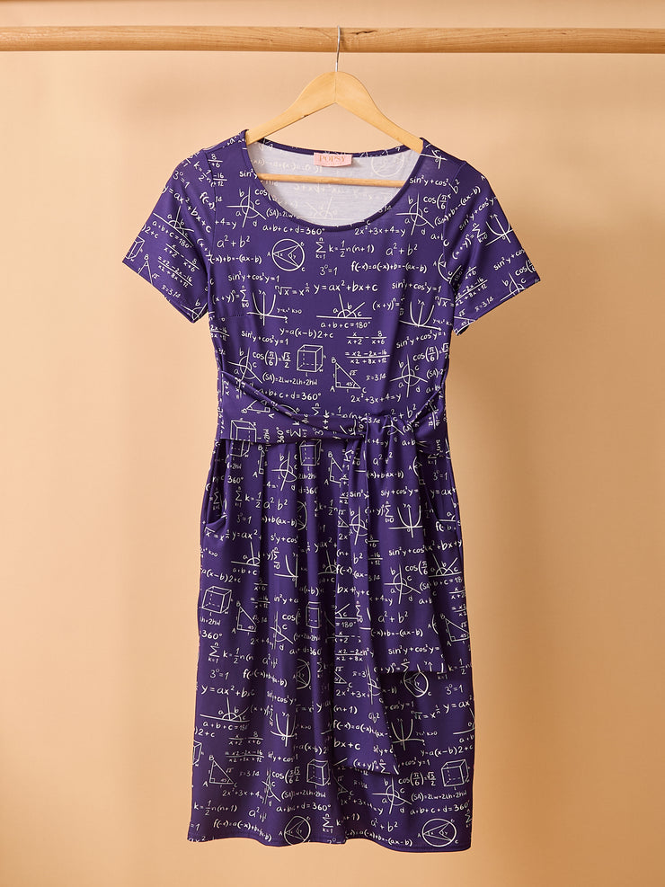 Byron Equations Print Tie Waist Dress