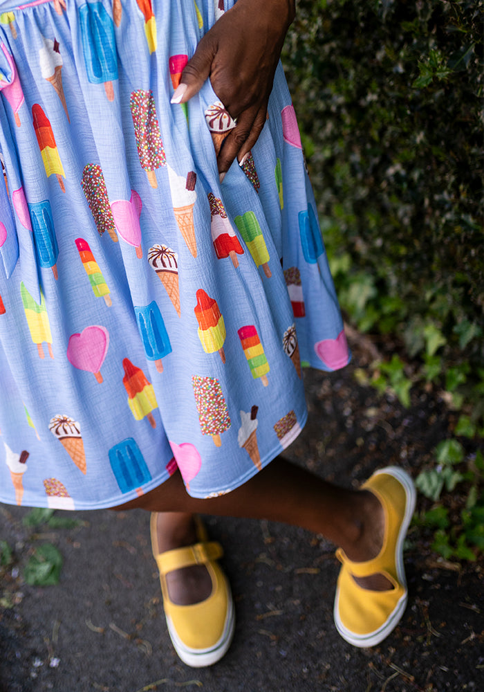 Eighth angle of Floss Ice Cream &amp; Lolly Print Dress