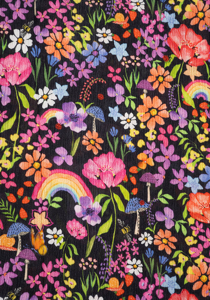 Second angle of Laken Garden Rainbow Floral Print Woven Shirt