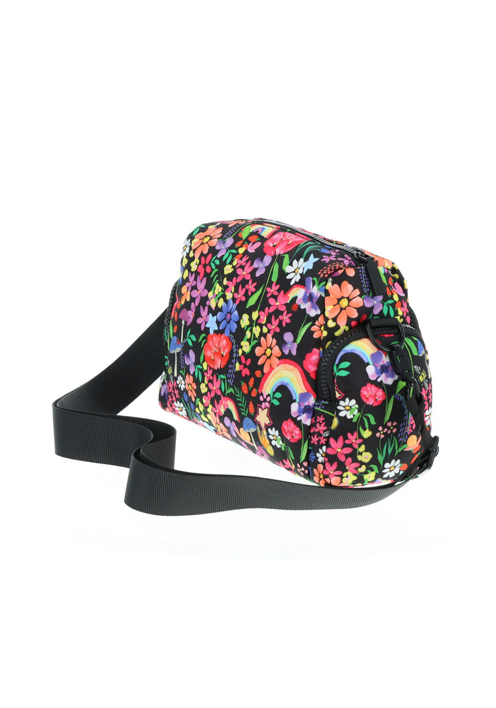 Third angle of Garden Rainbow Floral Cross Body Bag