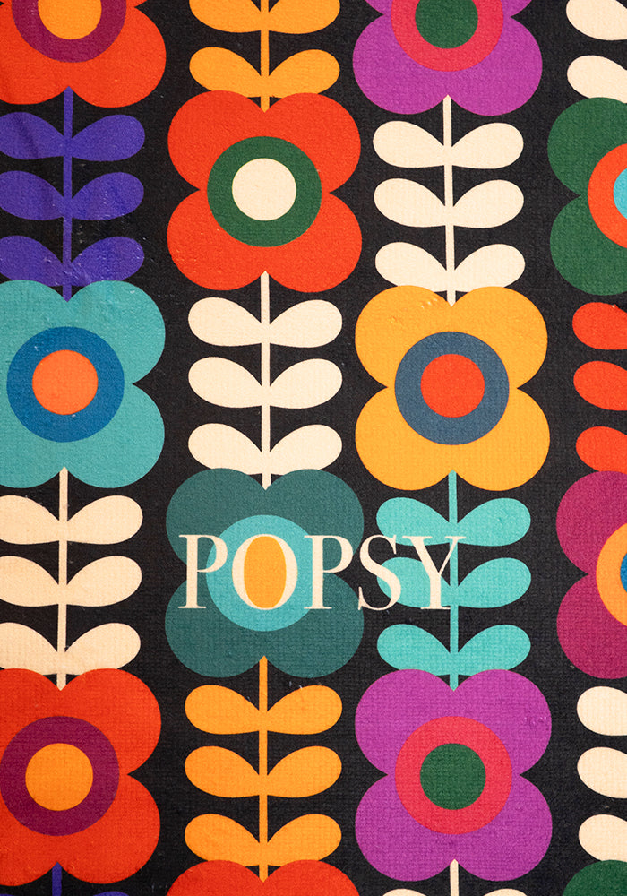 Second angle of Retro Flower Print Hand Towel