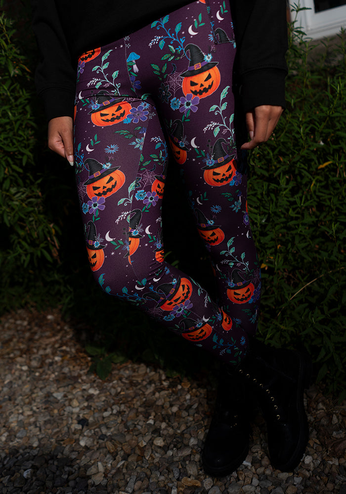 Heath Witchy Pumpkins Print Leggings