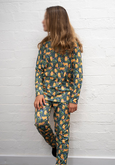 Highland Cow Print Children's Pyjama Set (Daisy)