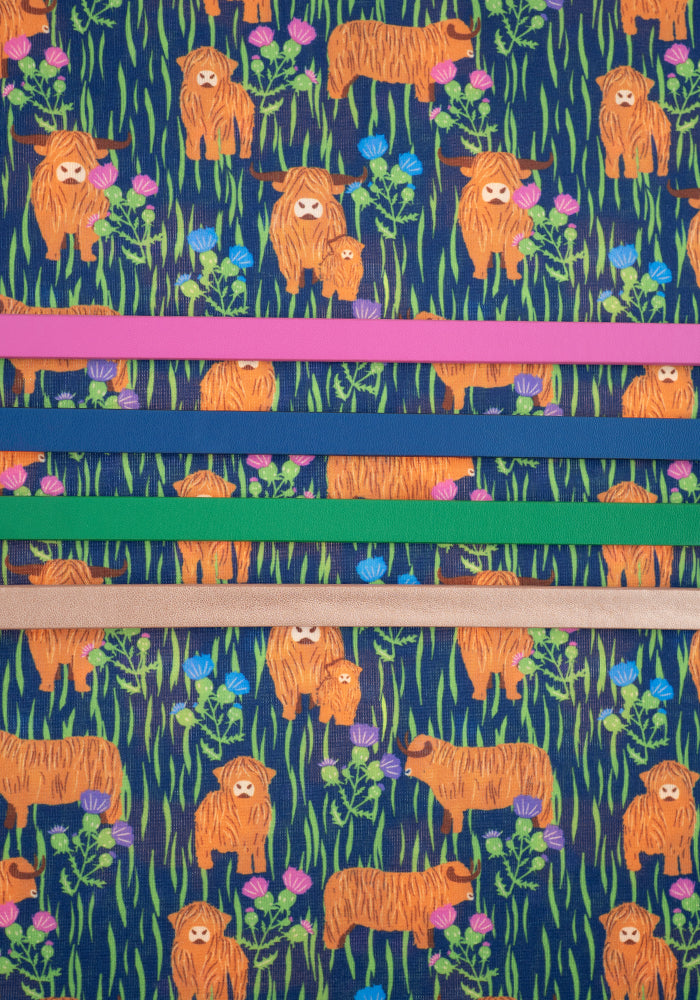 Sixth angle of Berkleigh Highland Cow Print Jersey Midaxi Dress