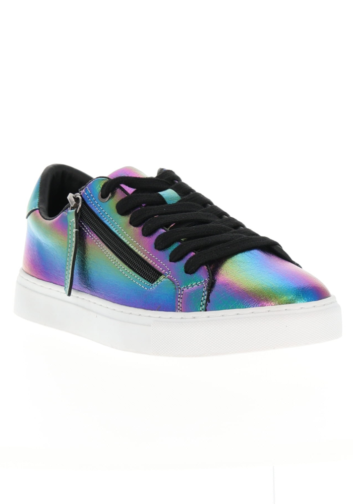 Third angle of Metallic Rainbow Zip Trainers