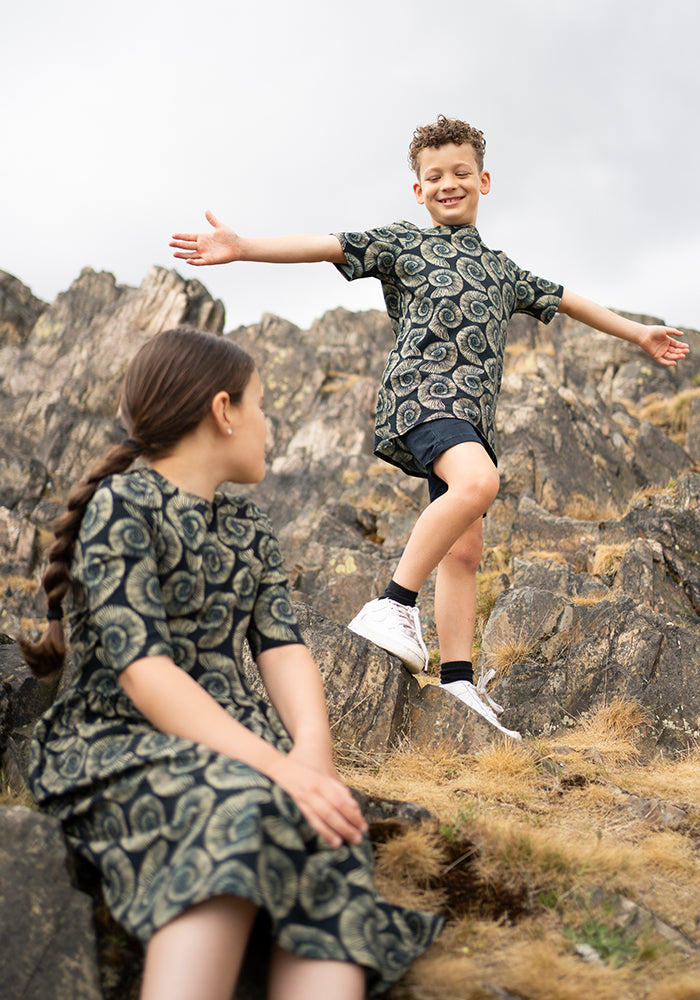 Children's Fossil Print Cotton T-Shirt (Jones)