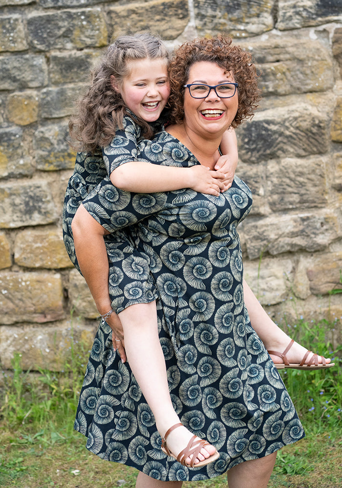 Sixth angle of Jones Fossil Print Cotton Trapeze Dress