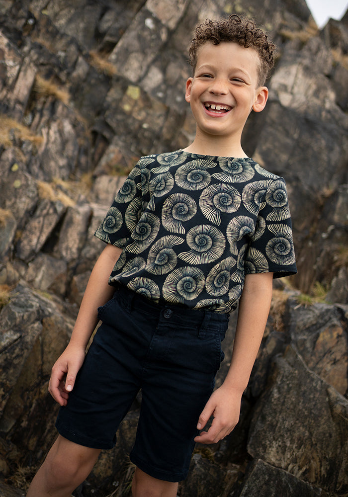 Children's Fossil Print Cotton T-Shirt (Jones)