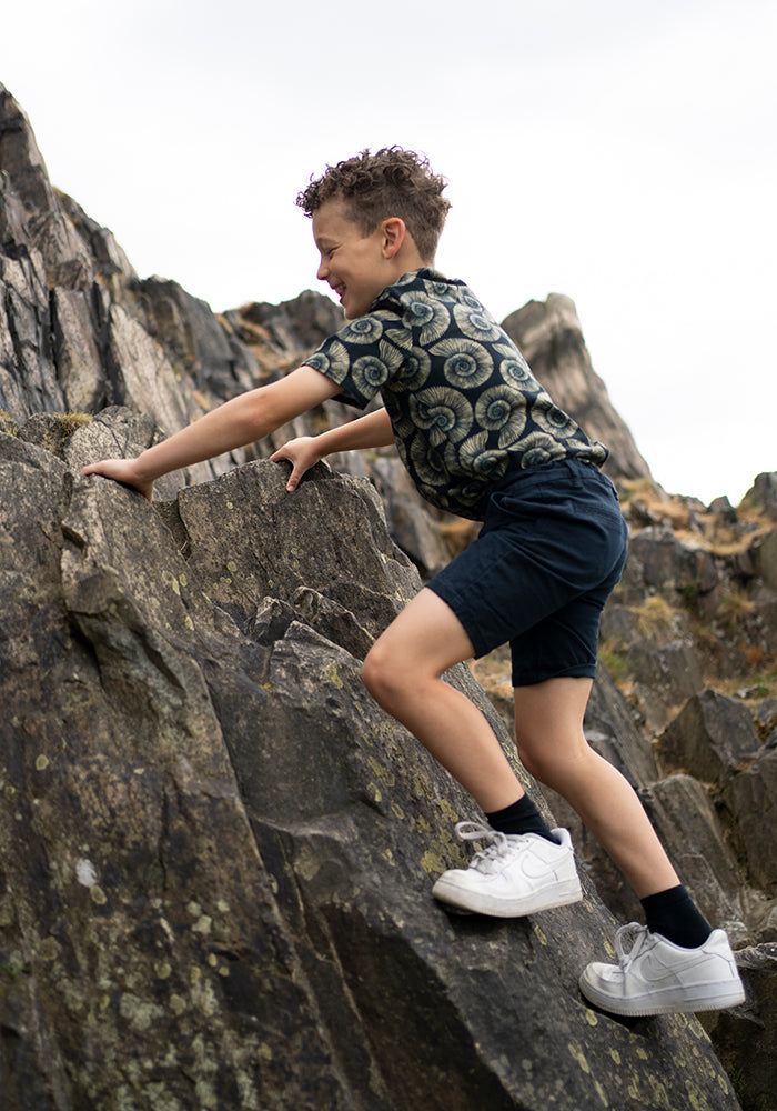 Children's Fossil Print Cotton T-Shirt (Jones)