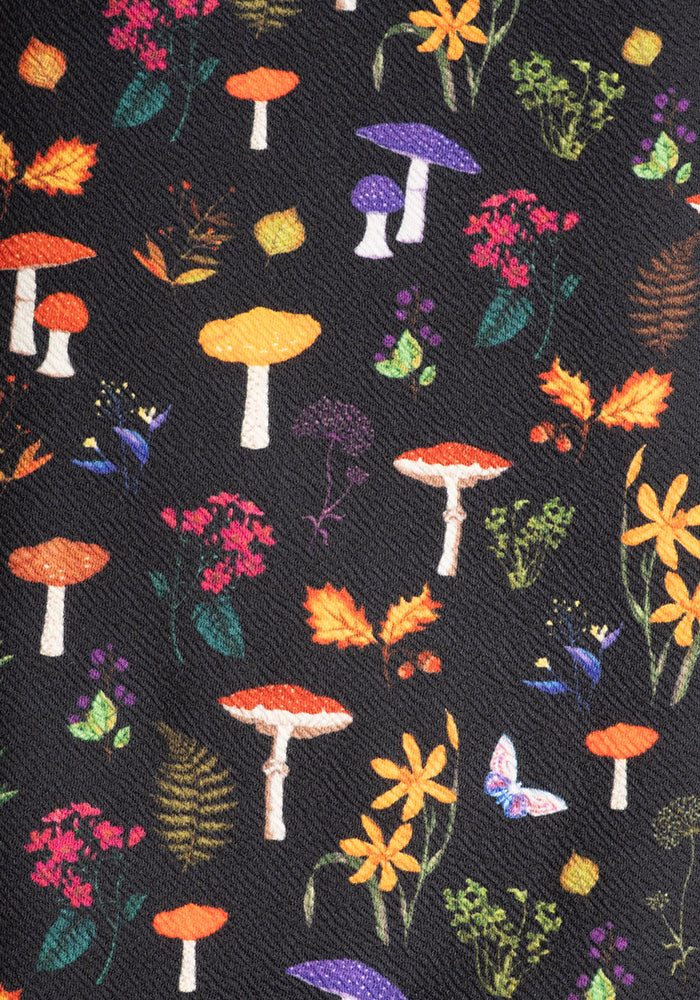 Second angle of Jordan Botanical Mushroom Print Dungaree