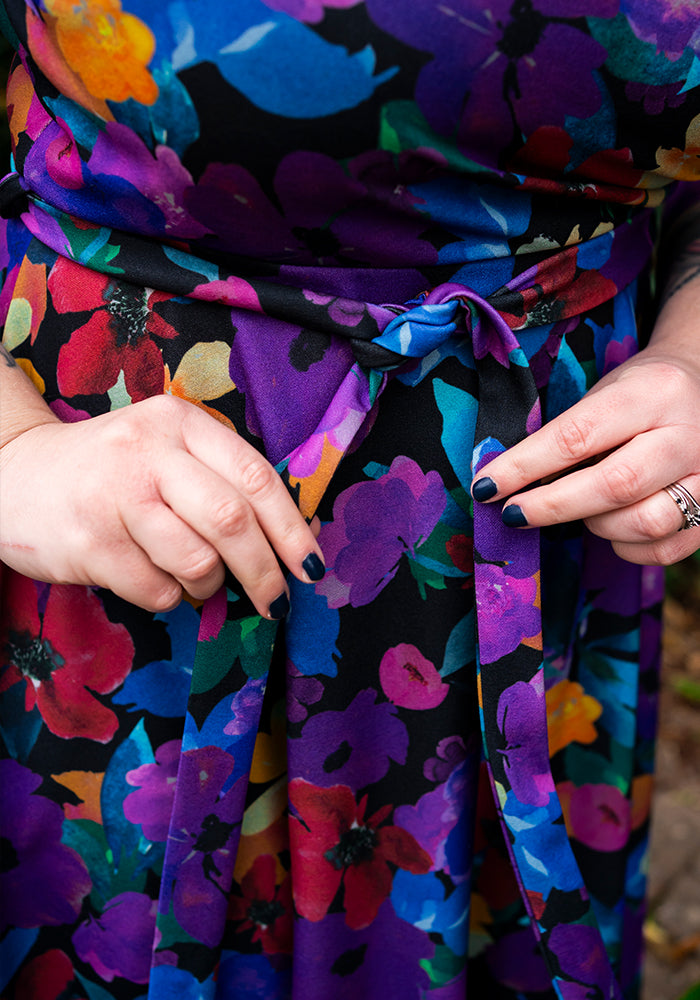 Jorja Painted Floral Print Swing Dress