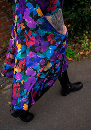 Jorja Painted Floral Print Swing Dress