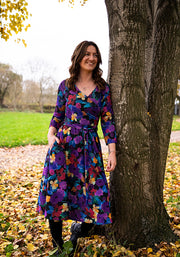 Jorja Painted Floral Print Swing Dress
