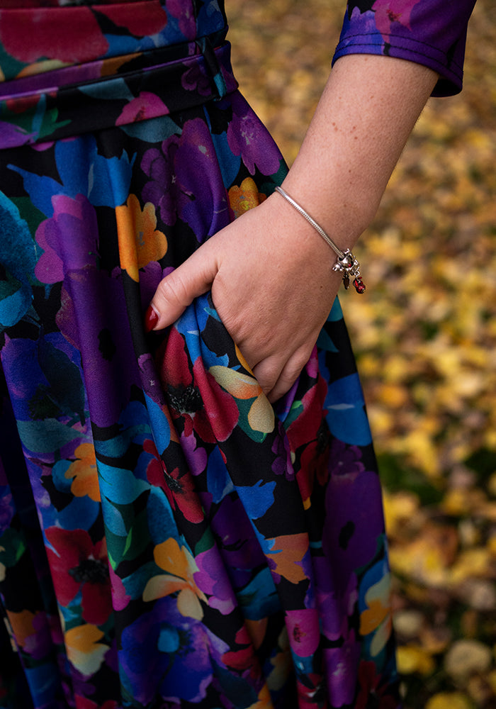Jorja Painted Floral Print Swing Dress