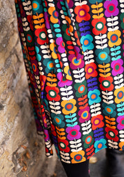 Kallie Retro Flower Print Midi Dress