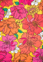 Lenora Bold Floral Print Cotton Midaxi Dress