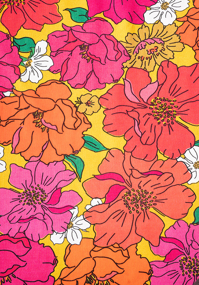 Lenora Bold Floral Print Cotton Midaxi Dress