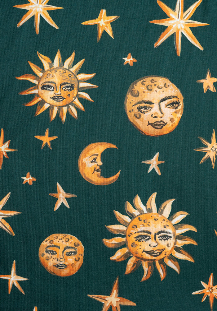 Lian Hand Painted Celestial Print Midaxi Dress