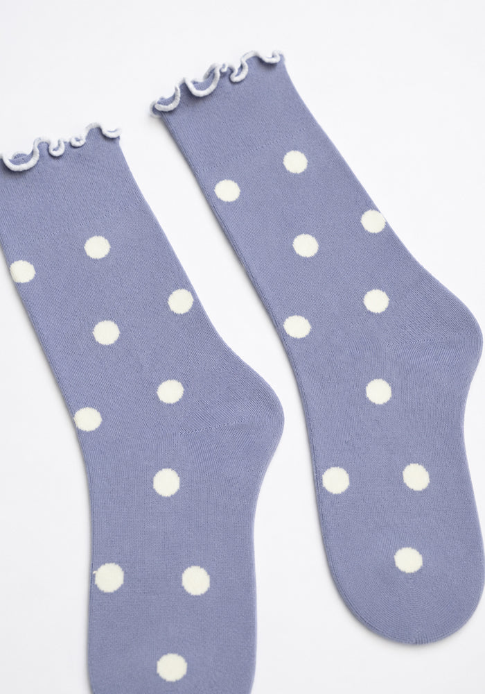 Lilac &amp; White Medium Polka Dot Socks
