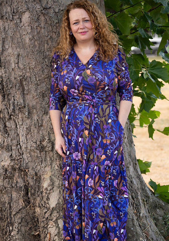 Lowell Painted Floral Print Midaxi Dress