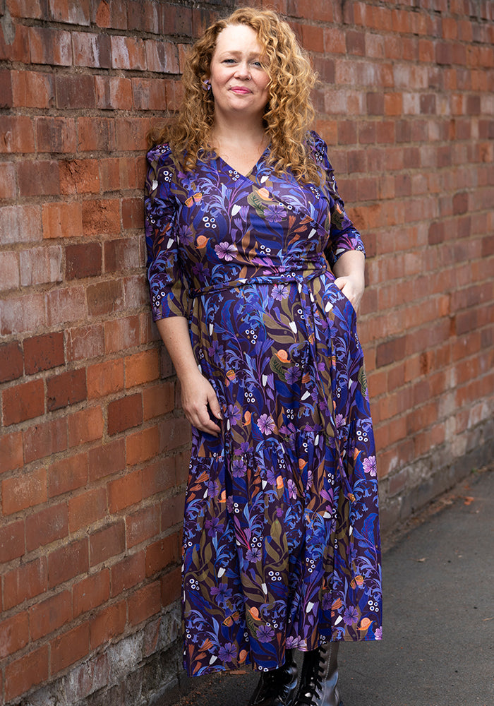 Lowell Painted Floral Print Midaxi Dress