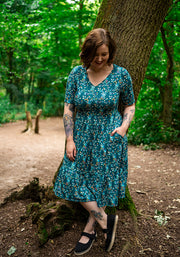 Zari Filigree Print Tiered Hem Dress
