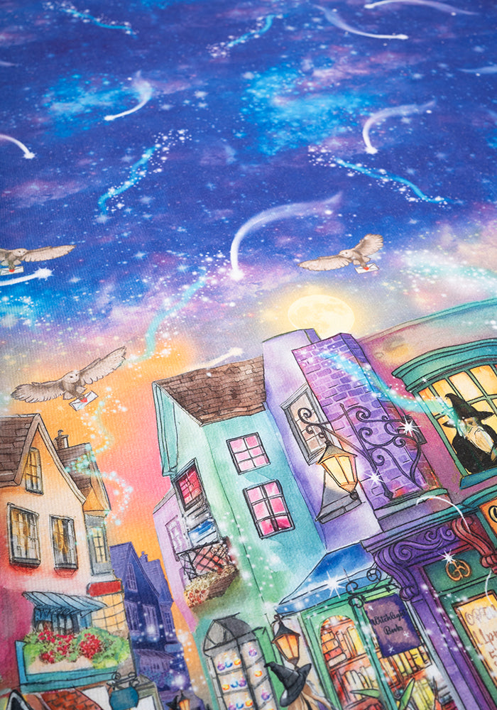 Third angle of Magical Street Print Hand Towel