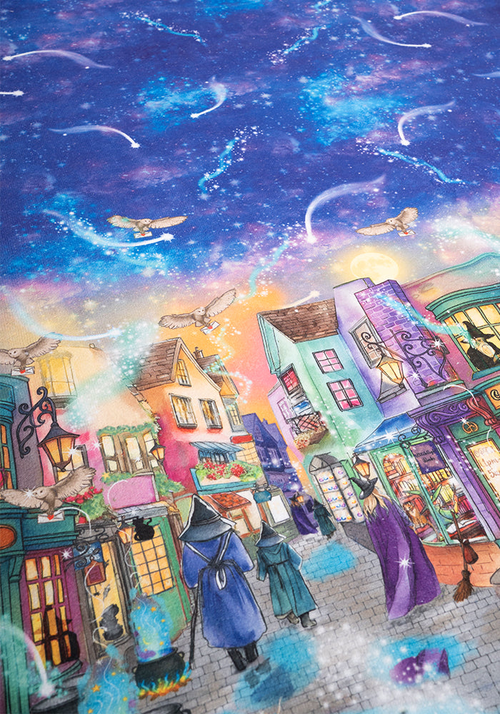 Third angle of Magical Street Print Large Towel