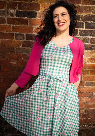 Margery Ditsy Check Print Dress