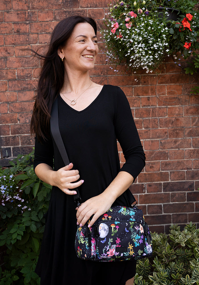 Midnight Botanical Cross Body Bag