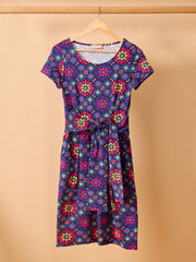 Aziza Moroccan Tile Print Cotton Dress