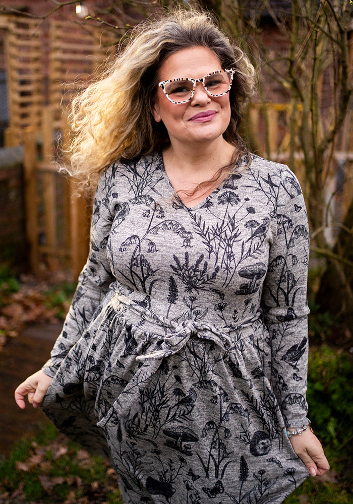 Tenth angle of Netta Wildlife Print Midi Dress