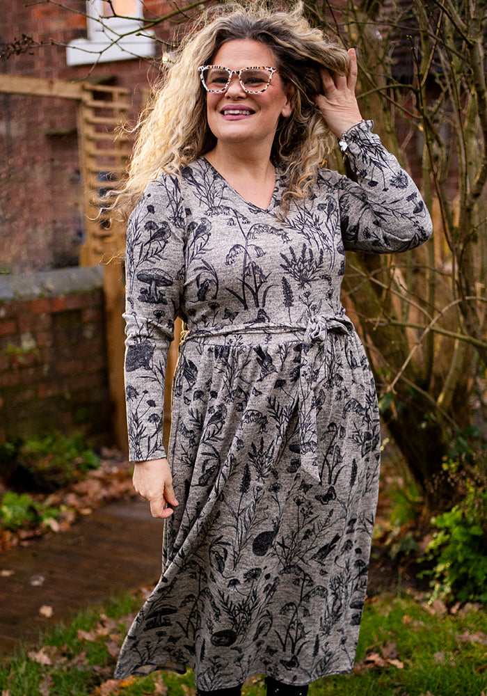 Ninth angle of Netta Wildlife Print Midi Dress