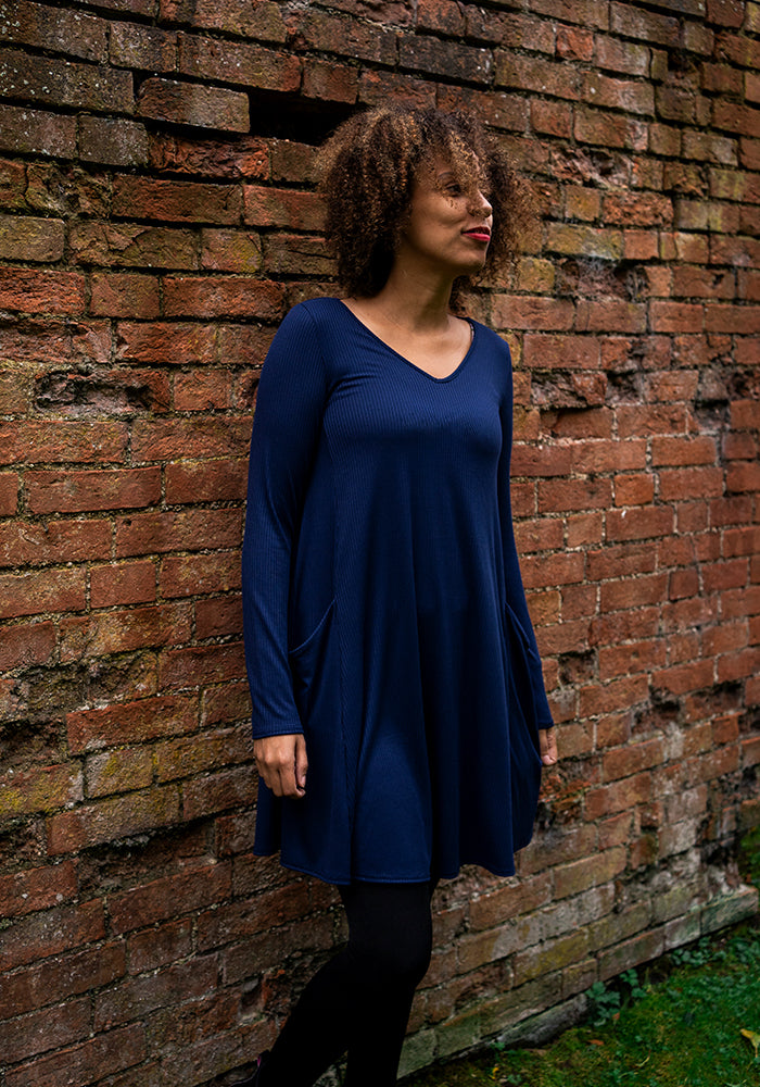 Fifth angle of Dez Navy A Line Tunic