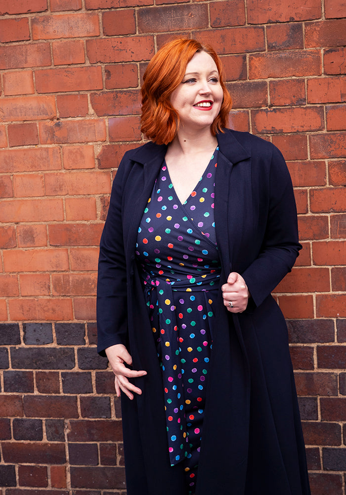 Sixth angle of Sima Multicoloured Spot Print Jersey Dress