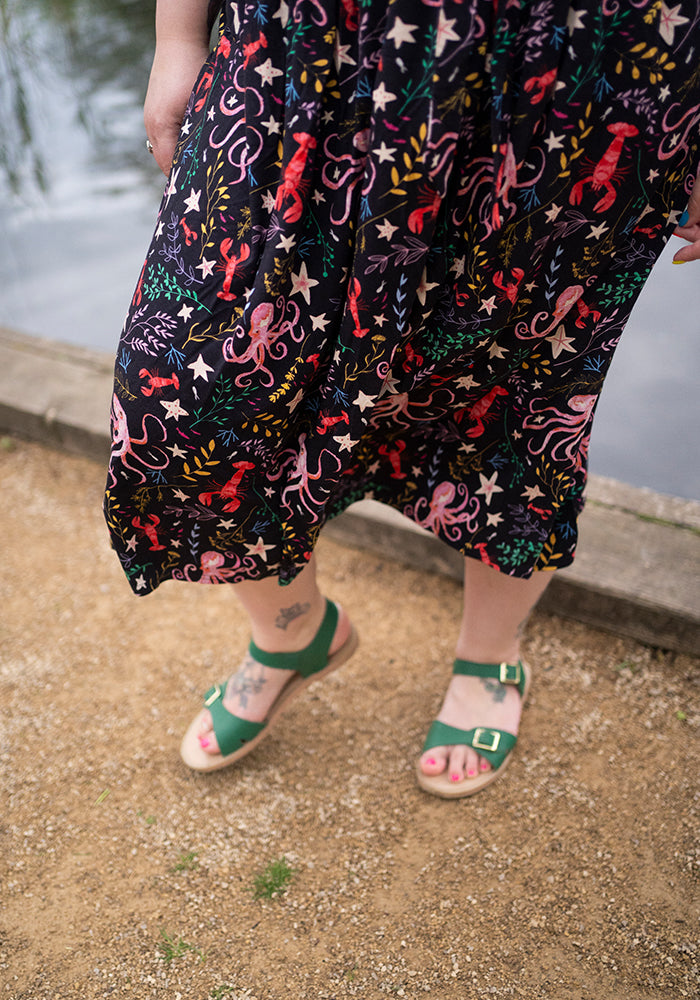 Galena Octopus Print Viscose Midi Dress