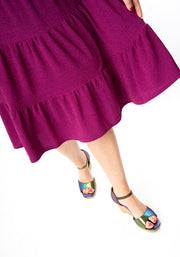 Kya Pink Sparkle Tiered Hem Dress