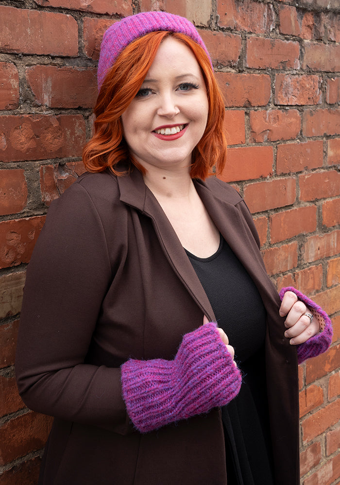 Purple Knitted Beanie Hat