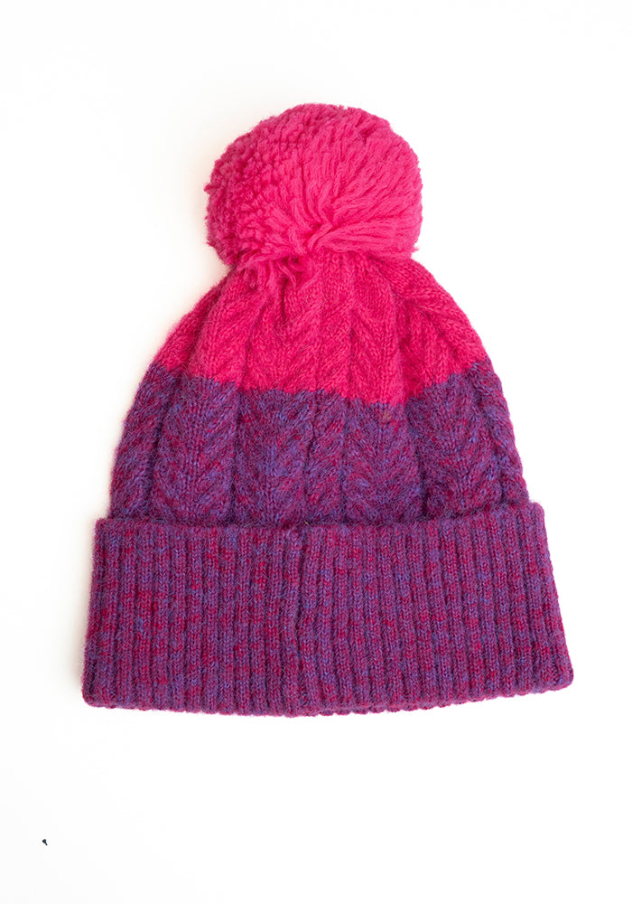 Purple Knitted Beanie Hat