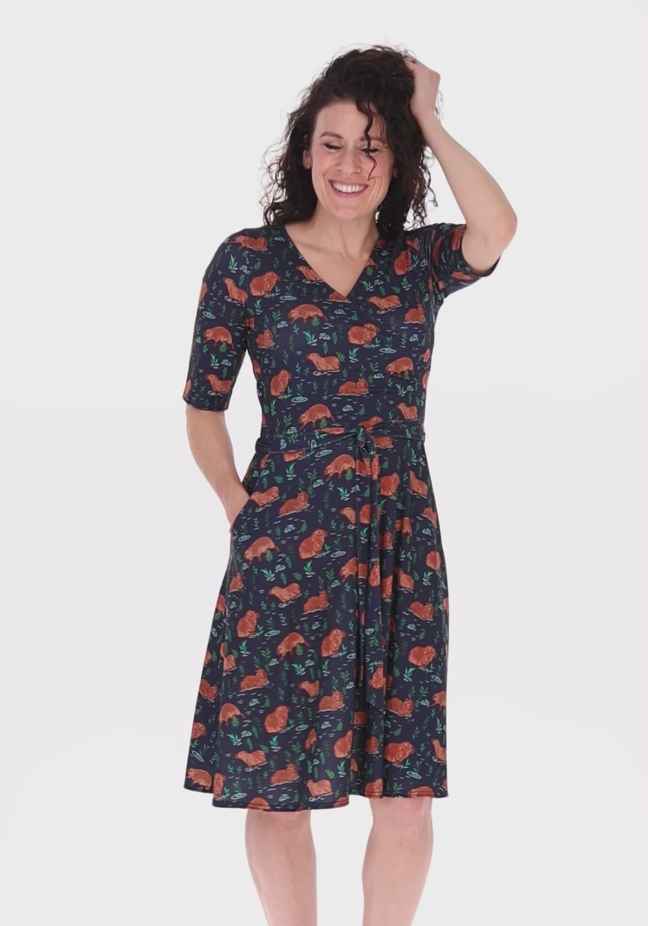 Nylah Capybara Print Dress