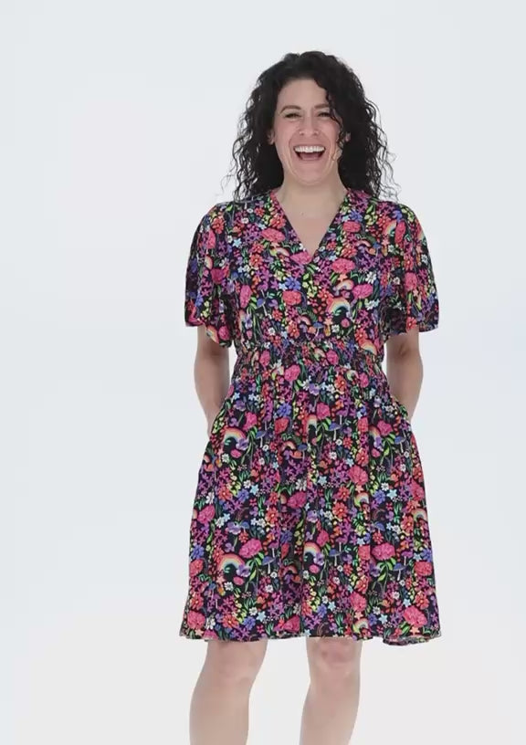 Corina Garden Rainbow Print Dress