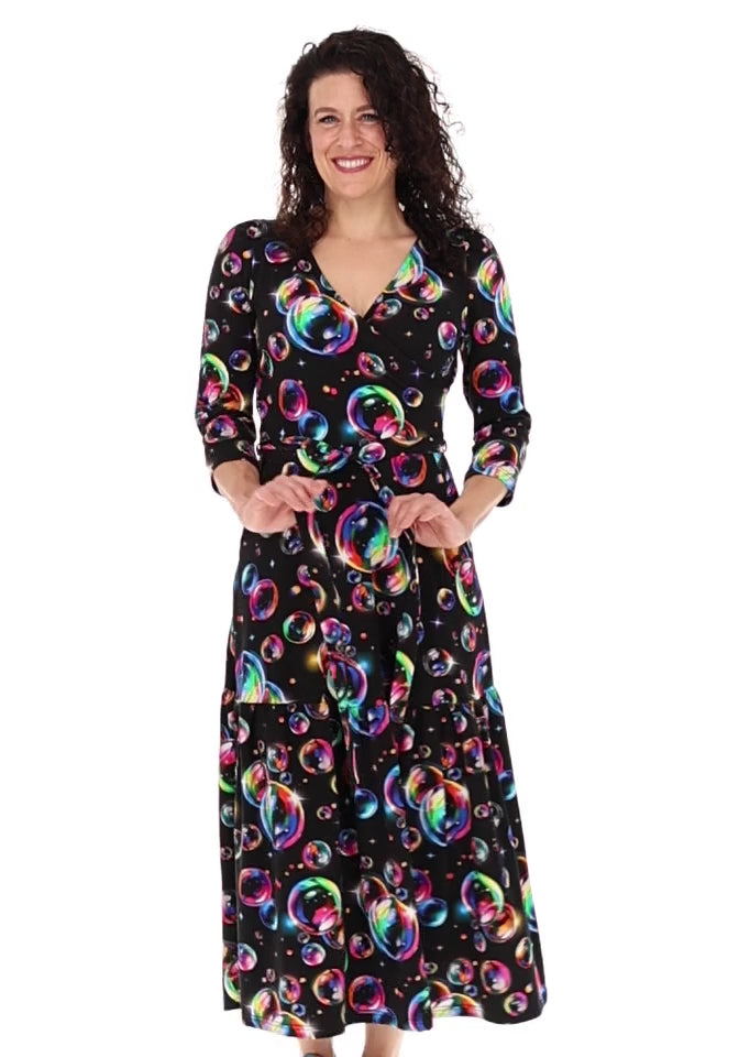 Daye Bubbles Print Cotton Midaxi Dress