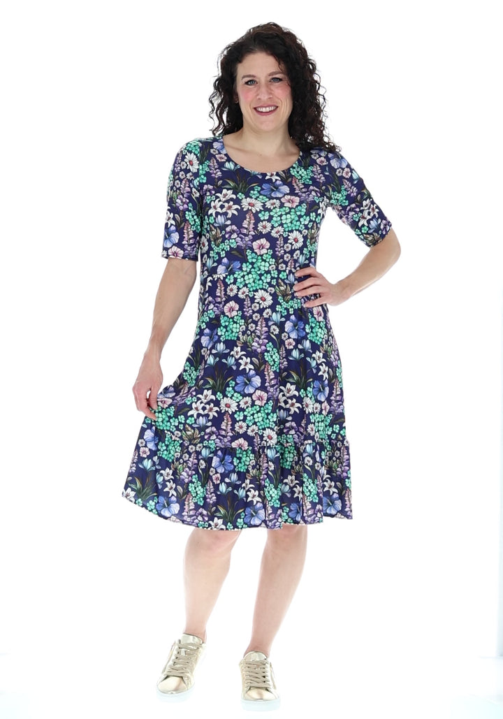 Elenor Floral Mosaic Print Dress