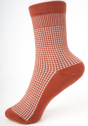 Pumpkin Check Sparkle Socks