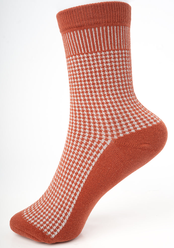Pumpkin Check Sparkle Socks