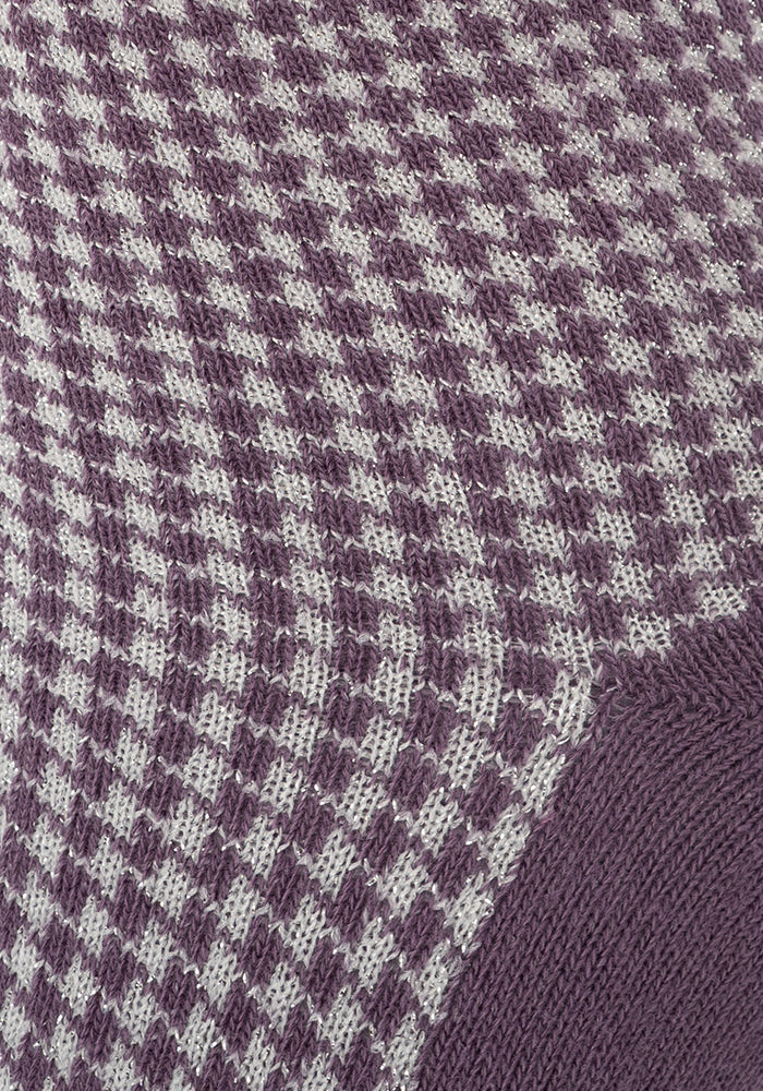 Lilac Check Sparkle Socks