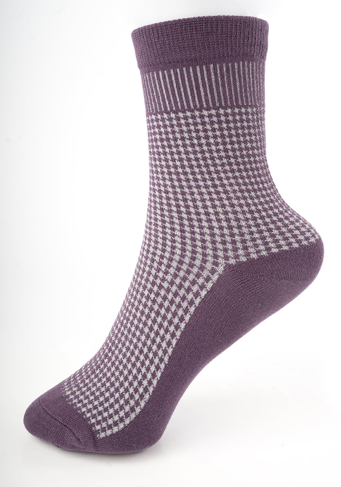 Lilac Check Sparkle Socks
