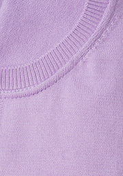 Dark Lavender Fine Knit Scallop Cardigan