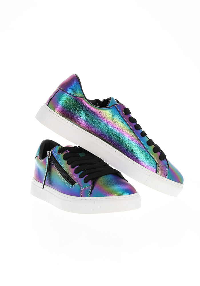 Second angle of Metallic Rainbow Zip Trainers