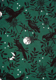 Noctura Teal Raven Print Dress